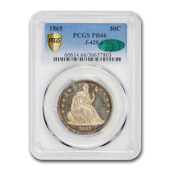 1865 Liberty Seated Half Dollar PR-66 PCGS CAC (J-429) 1865 Liberty Seated Half Dollar PR-66 PCGS CAC (J-429)
